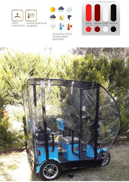 Yuki Greta Mini Yk-32 Üç Tekerli Motor Brandası - Siyah modelleri