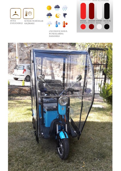 Yuki Greta Mini Yk-32 Üç Tekerli Motor Brandası - Siyah fırsatları