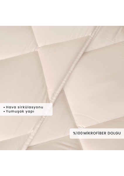 %100 Microfiber Çift Kişilik Yorgan Beyaz (195x215 cm) fiyatları