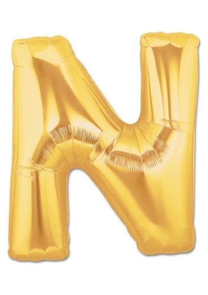 N Harf Folyo Balon Altın Renk 40 Inç (4738)