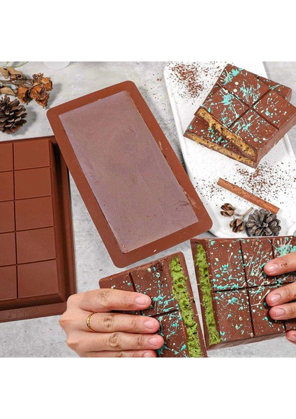 Silikon Kalıp Dubai Çikolata ve Kek Büyük Boy Tablet Dubai Çikolatası Kalıbı