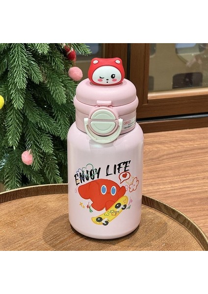 Çocuk Termos Bardağı, Kadın Yüksek Görünümlü Su Bardağı, Büyük Kapasiteli Öğrenci Okulu Özel Bebek Pipetli Bardak (Yurt Dışından)