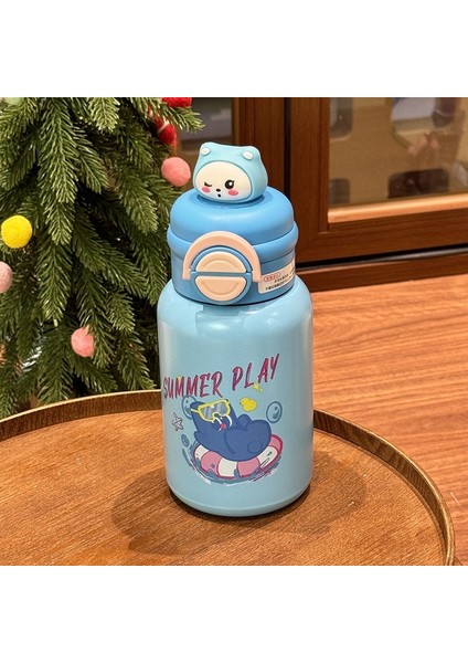 Çocuk Termos Bardağı, Kadın Yüksek Görünümlü Su Bardağı, Büyük Kapasiteli Öğrenci Okulu Özel Bebek Pipetli Bardak (Yurt Dışından)