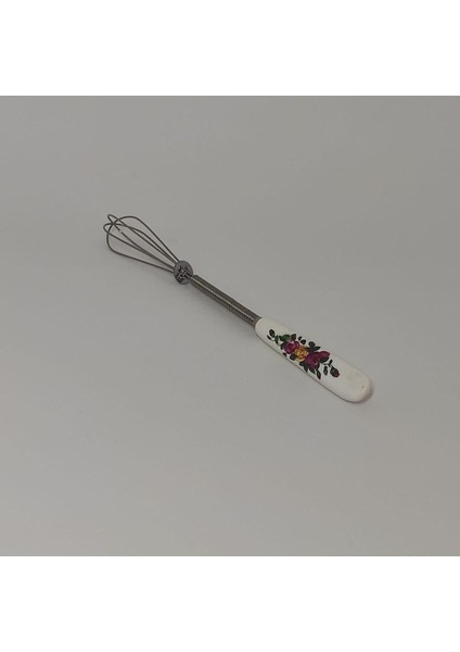Mini porselen saplı çelik kahve ve süt çırpıcı, 20 cm, desenli, kullanışlı ve şık. fırsatları