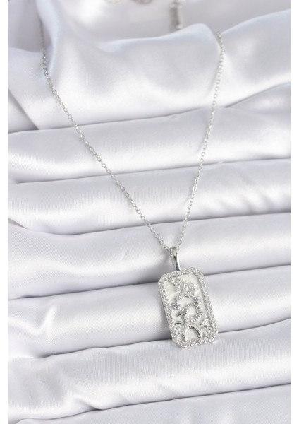 Gümüş Renk Zincir Oğlak Burcu Zirkon Taşlı Kadın Kolye - EBJ261410W29142 fiyatları