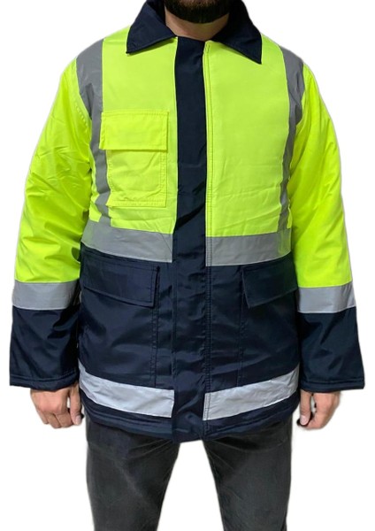 Reflektörlü Parka Sarı Lacivert