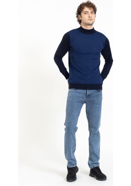 Vs Erkek Yarım Balıkçı Desenli Kazak 22 6 Trk 23K Lacivert fiyatları