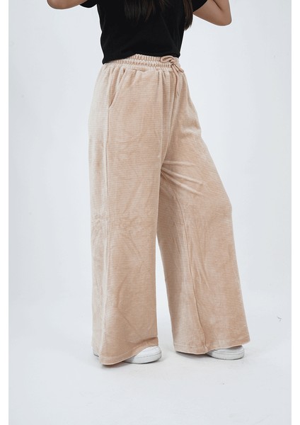 Kız Çocuk İspanyol Paça Kadife Jogger Pantolon modelleri