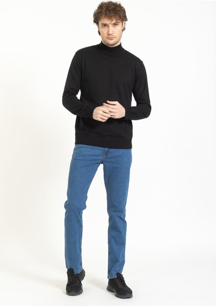 Vs Erkek Yarım Balıkçı Kazak 22 18 Trk 23K Siyah