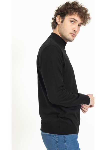 Vs Erkek Yarım Balıkçı Kazak 22 18 Trk 23K Siyah fırsatları