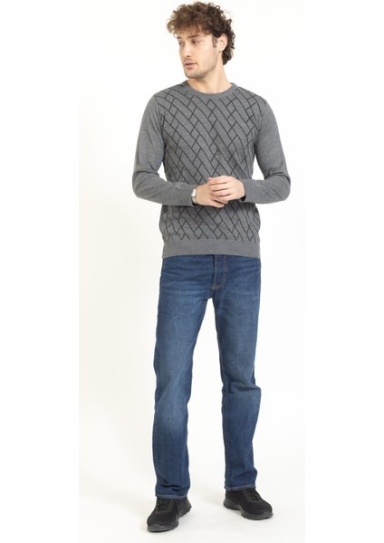 Vs Erkek Bisiklet Yaka Desenli Kazak 22 8 Trk 23K Gri fiyatları