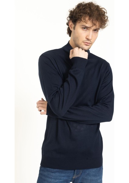 Vs Erkek Yarım Balıkçı Düz Kazak 22 7 Trk 23K Lacivert fırsatları