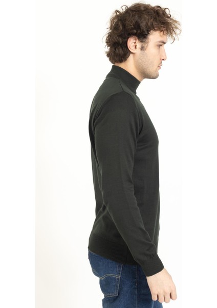 Vs Erkek Yarım Balıkçı Kazak 22 18 Trk 23K Haki Yeşil fırsatları