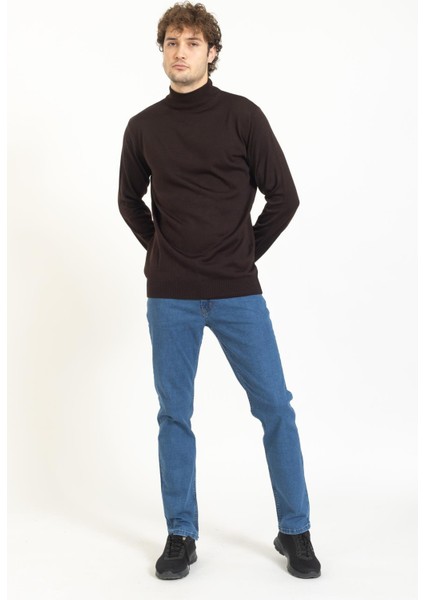 Vs Erkek Yarım Balıkçı Düz Kazak 22 7 Trk 23K Kahve modelleri