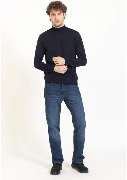 Vs Erkek Yarım Balıkçı Kazak 22 18 Trk 23K Lacivert