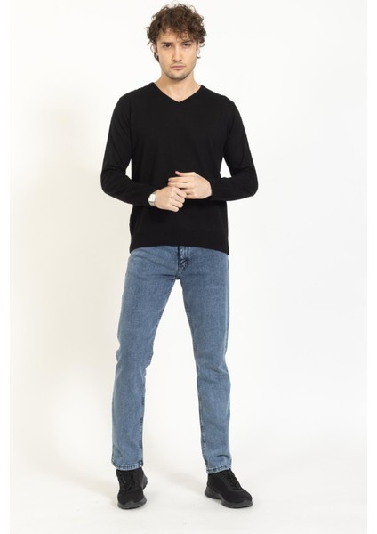 Vs Erkek V Yaka Kazak 22 16 Trk 23K Siyah