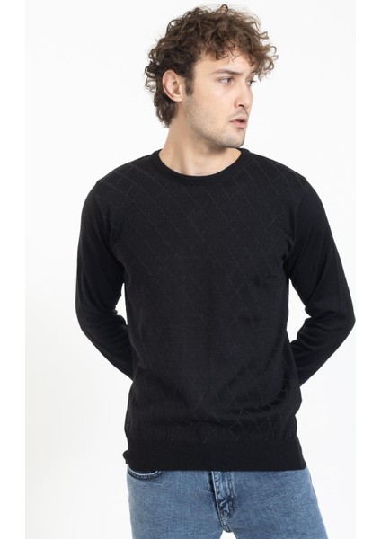 Vs Erkek Bisiklet Yaka Desenli Kazak 22 8 Trk 23K Siyah modelleri