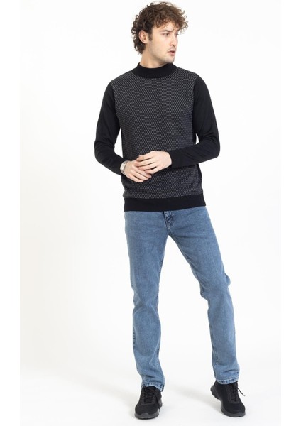 Vs Erkek Yarım Balıkçı Desenli Kazak 22 6 Trk 23K Siyah fiyatları