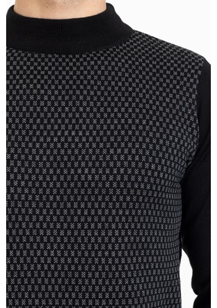 Vs Erkek Yarım Balıkçı Desenli Kazak 22 6 Trk 23K Siyah indirimleri