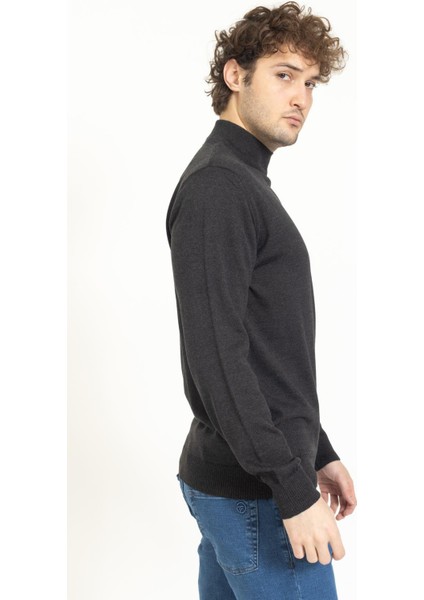 Vs Erkek Yarım Balıkçı Düz Kazak 22 7 Trk 23K K.gri indirimleri