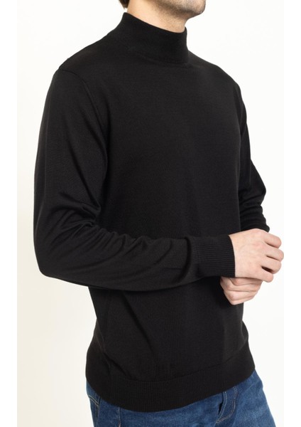 Vs Erkek Yarım Balıkçı Düz Kazak 22 7 Trk 23K Siyah indirimleri