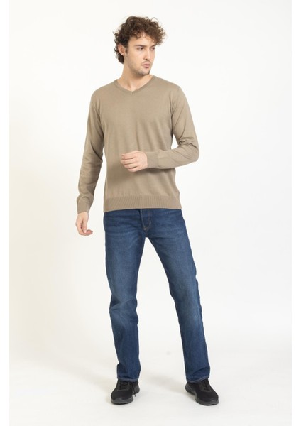 Vs Erkek V Yaka Kazak 22 16 Trk 23K Bej fiyatları