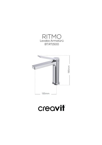 RT1500 Ritmo Krom Lavabo Bataryası