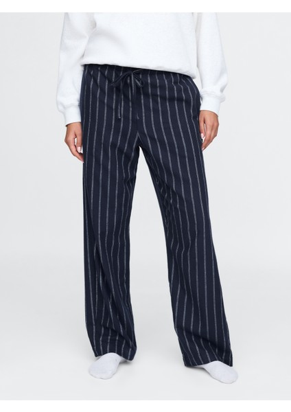 Kadın Lacivert Supersoft Desenli Flannel Pijama Altı