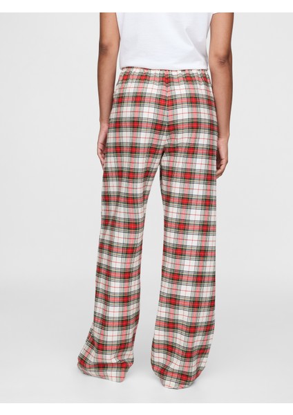 Kadın Kırmızı Supersoft Desenli Flannel Pijama Altı