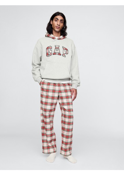 Kadın Kırmızı Supersoft Desenli Flannel Pijama Altı