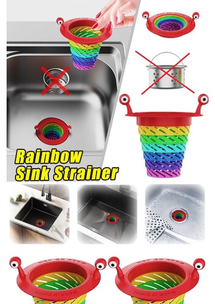 TeknoTrust Katlanabilir Canavar Tasarımlı Plastik Evye ve Lavabo Süzgeci, 1 adet