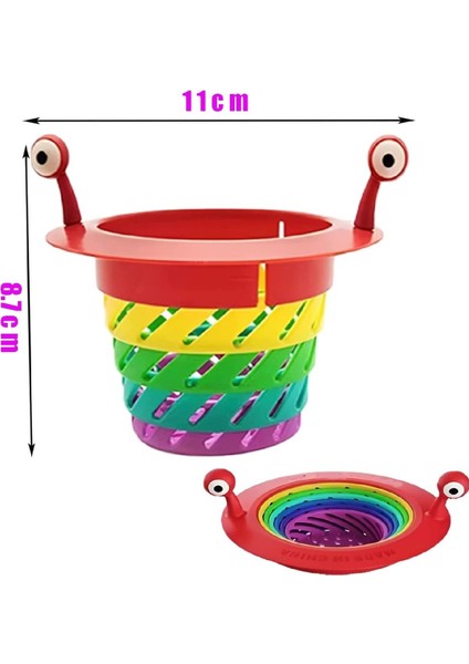TeknoTrust Katlanabilir Canavar Tasarımlı Plastik Evye ve Lavabo Süzgeci, 1 adet