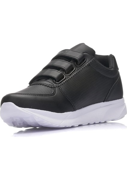 918-24 Deri Cırtlı Anatomik Kadın Sneaker Siyah Beyaz