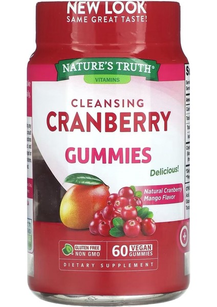 Cleansing Cranberry Gummies Natural Cranberry Mango 60 Vegan Gummies