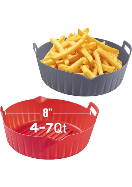 Silikon Hava Fritöz Astarı, Hava Fritöz Silikon Pot, Hava Fritöz Aksesuarları B Için Yapışmaz Yeniden Kullanılabilir Silikon Pot Pişirme Tepsisi (Yurt Dışından)