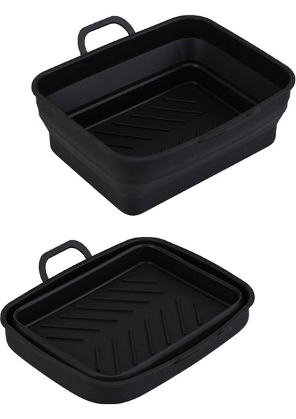 2 Adet Yeniden Kullanılabilir Silikon Airfryer Gömlekleri DZ201/DZ401 Foodı Hava Fritöz Fırın Aksesuarları Gıda Güvenli Hava Fritöz Kasesi, B (Yurt Dışından)
