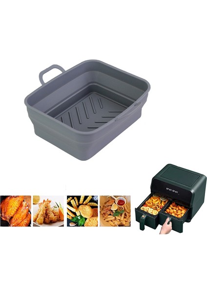 2 Adet Yeniden Kullanılabilir Silikon Airfryer Gömlekleri DZ201/DZ401 Foodı Hava Fritöz Fırın Aksesuarları Gıda Güvenli Hava Fritöz Kasesi, B (Yurt Dışından)