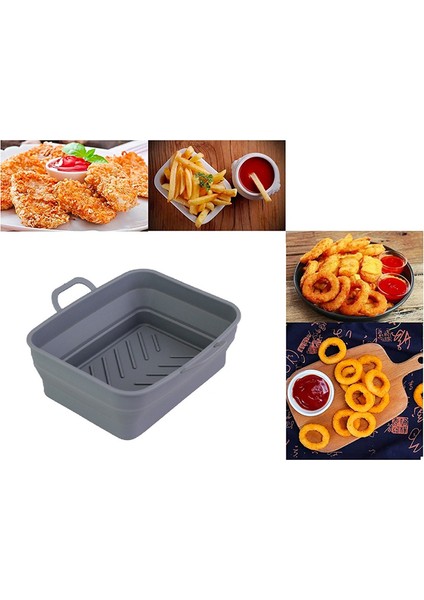 2 Adet Yeniden Kullanılabilir Silikon Airfryer Gömlekleri DZ201/DZ401 Foodı Hava Fritöz Fırın Aksesuarları Gıda Güvenli Hava Fritöz Kasesi, B (Yurt Dışından)
