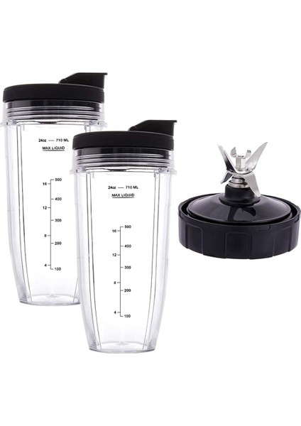 24 Oz Bardaklar, Taşınabilir Kapaklı, 7 Kanatlı Çıkarıcı Bıçağı, Auto Iq Için BN801 SS101 BL480-30 BL641 BL642-30 Blender (Yurt Dışından)