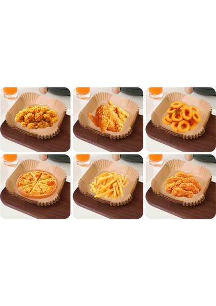 100 Adet Hava Fritöz Pişirme Kağıdı Kare Parşömen Kağıdı Gıda Sınıfı 4.5-6l Hava Fritöz (Yurt Dışından)