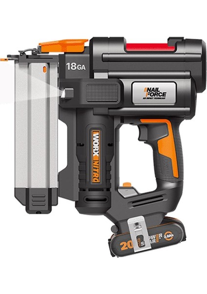 WX842 20 Volt 2.0 Ah Li-İon 15 - 50 mm Şarjlı Çivi Çakma Makinesi + 2700 Adet Yedek Çivi