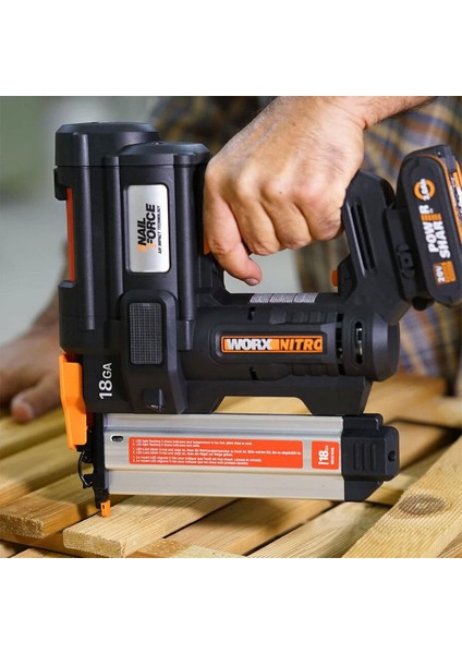 WX842 20 Volt 2.0 Ah Li-İon 15 - 50 mm Şarjlı Çivi Çakma Makinesi + 2700 Adet Yedek Çivi