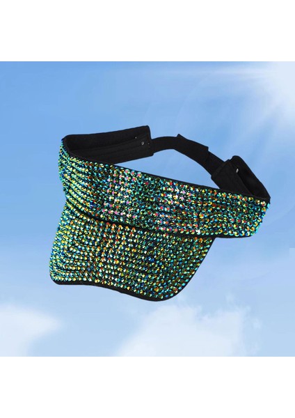Kadın Tenis Yeşili Için Rhinestones Güneş Ş Viz Kapakları (Yurt Dışından) fırsatları