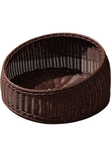 Yaz Yavru Için Yuvarlak Pet Rattan Uyku Ğı (Yurt Dışından)