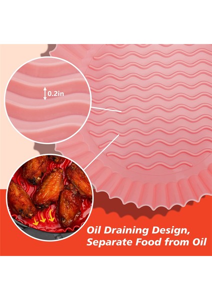 Silikon Hava Fritöz Gömlekleri, Silikon Hava Fritöz Tencere Sepetleri, Yeniden Kullanılabilir Hava Fritöz Aksesuarları Pişirme Parşömen Kağıdı (Yurt Dışından)