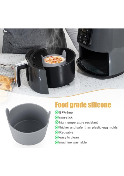 6 Adet Silikon Yumurta Kalıp Hava Fritöz Yapışmaz Silikon Ramekinler Hava Fritöz Yumurta Bardağı Pişirme Pişirme Mutfak Gadget (Yurt Dışından)