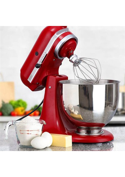 Paslanmaz Çelik Kase Yumurta Çırpıcı 4.5-5quart Eğimli Kafa Stand Mikser Mikser Kase Bulaşık Makinesinde Yıkanabilir (Yurt Dışından)