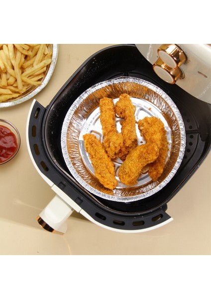 50 Adet Hava Fritöz Kağıt Pedi Teneke Folyo Pişirme Alüminyum Folyo Kağıt Kalın Yuvarlak Yüksek Sıcaklık Barbekü Kağıdı (9 Inç) (Yurt Dışından)