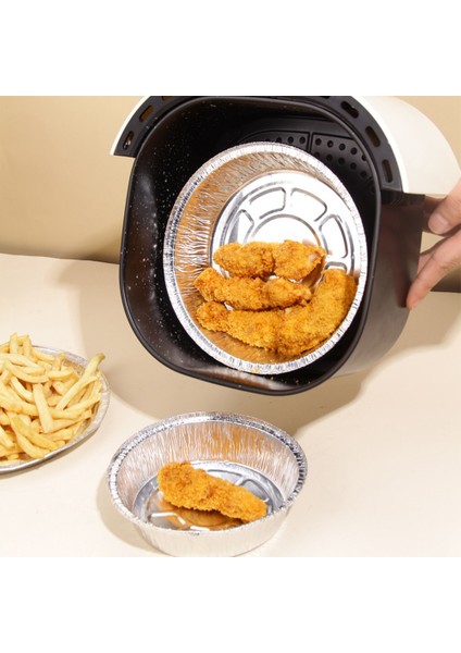 50 Adet Hava Fritöz Kağıt Pedi Teneke Folyo Pişirme Alüminyum Folyo Kağıt Kalın Yuvarlak Yüksek Sıcaklık Barbekü Kağıdı (9 Inç) (Yurt Dışından)