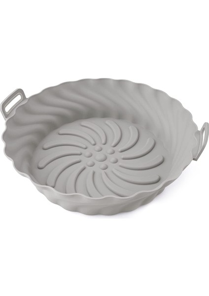 Hava Fritözü Silikon Tencere, 8,5 Inç Yeniden Kullanılabilir Yapışmaz Hava Fritözü Silikon Gömlekleri 3,6 Ila 6,8qt'ye (X-Large, Gri) Uyar (Yurt Dışından)